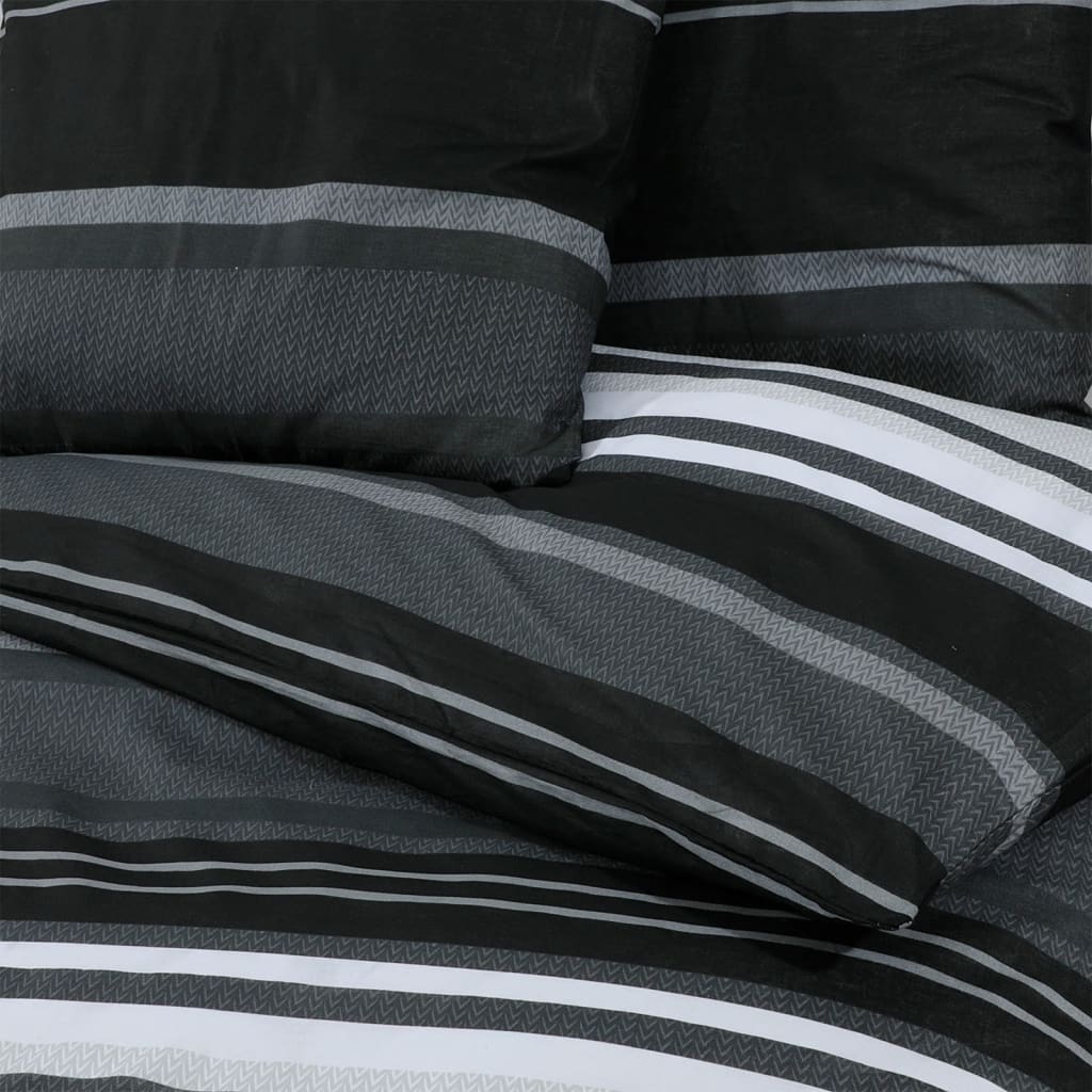 Dekbedovertrekset 225x220 cm katoen zwart en wit