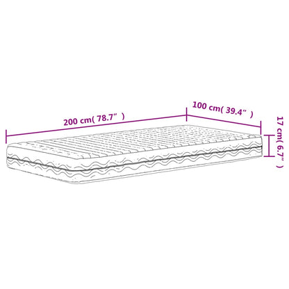 Schuimmatras hardheid H2 H3 100x200 cm wit