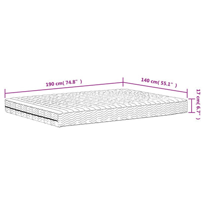 Schuimmatras hardheid H2 H3 140x190 cm wit