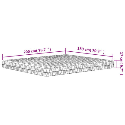 Schuimmatras hardheid H2 H3 180x200 cm wit