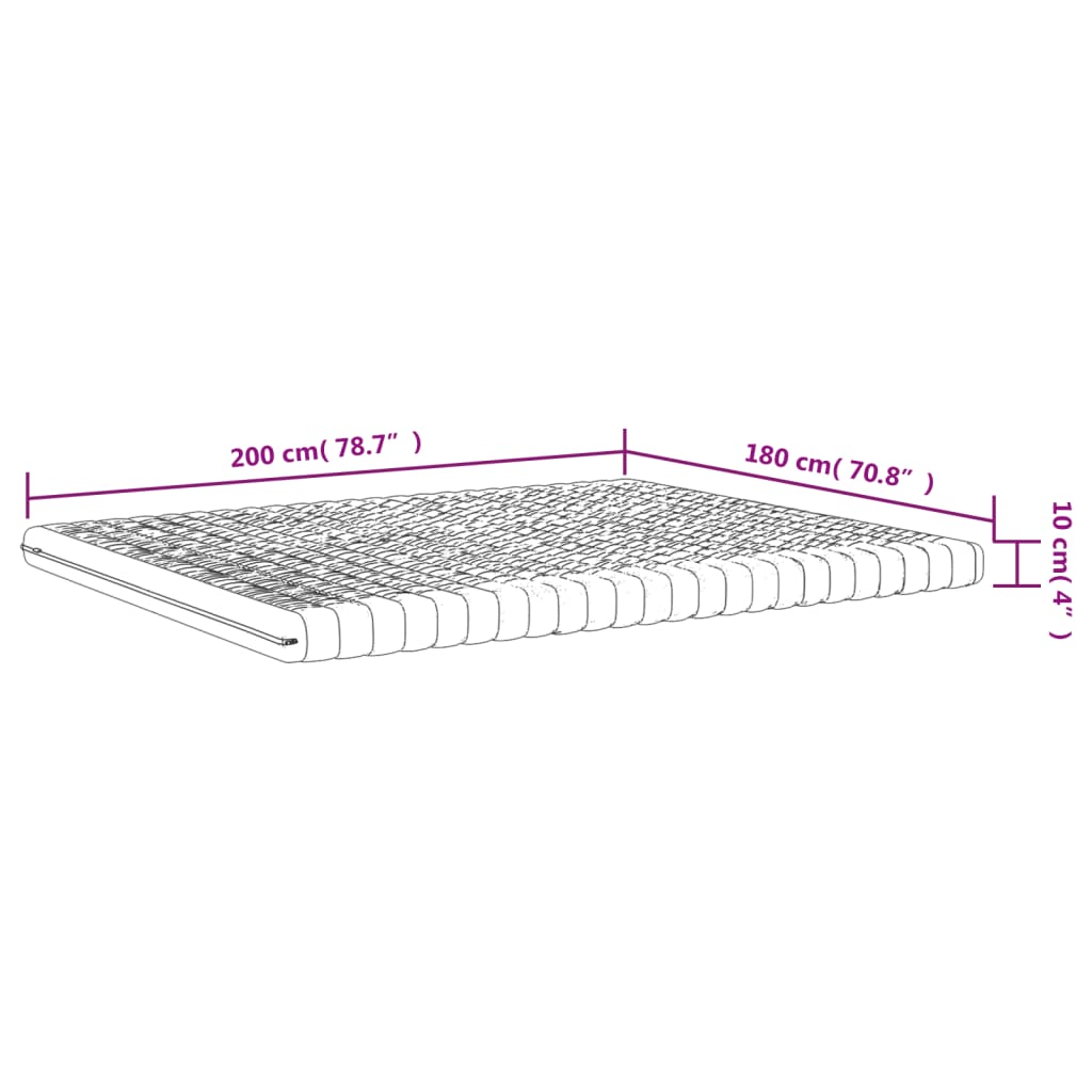 Schuimmatras 7 zones hardheid 20 ILD 180x200 cm wit