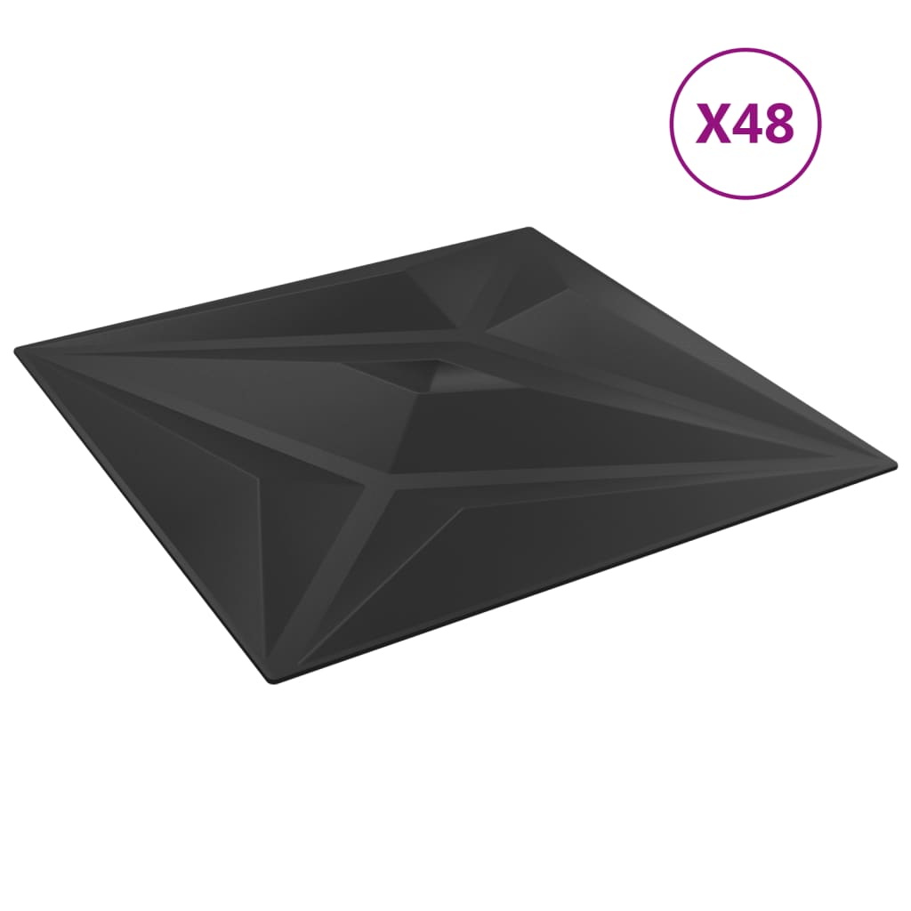 Wandpanelen Ster 12 M² 50X50 Cm Xps Wit 48 Zwart ster