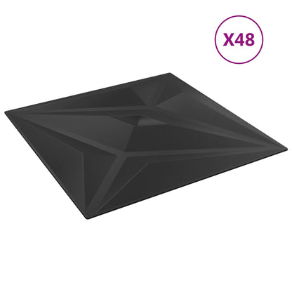 Wandpanelen Ster 12 M² 50X50 Cm Xps Wit 48 Zwart ster