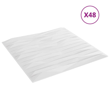 Wandpanelen Steen 12 M² 50X50 Cm Xps Wit 48 Wit steen