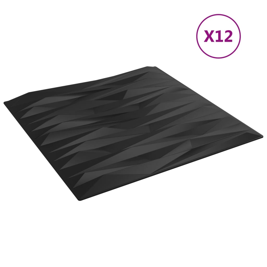 Wandpanelen Steen 3 M² 50X50 Cm Xps Zwart 12 Zwart steen