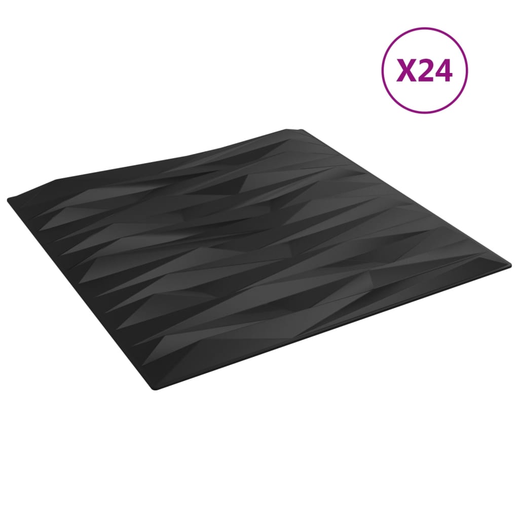 Wandpanelen Steen 6 M² 50X50 Cm Xps Zwart 24 Zwart steen