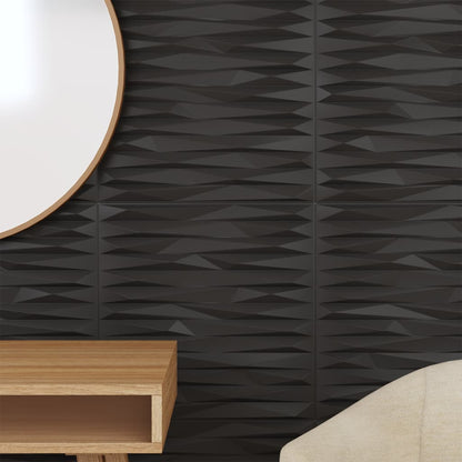 Wandpanelen Steen 12 M² 50X50 Cm Xps Zwart 48 Zwart steen