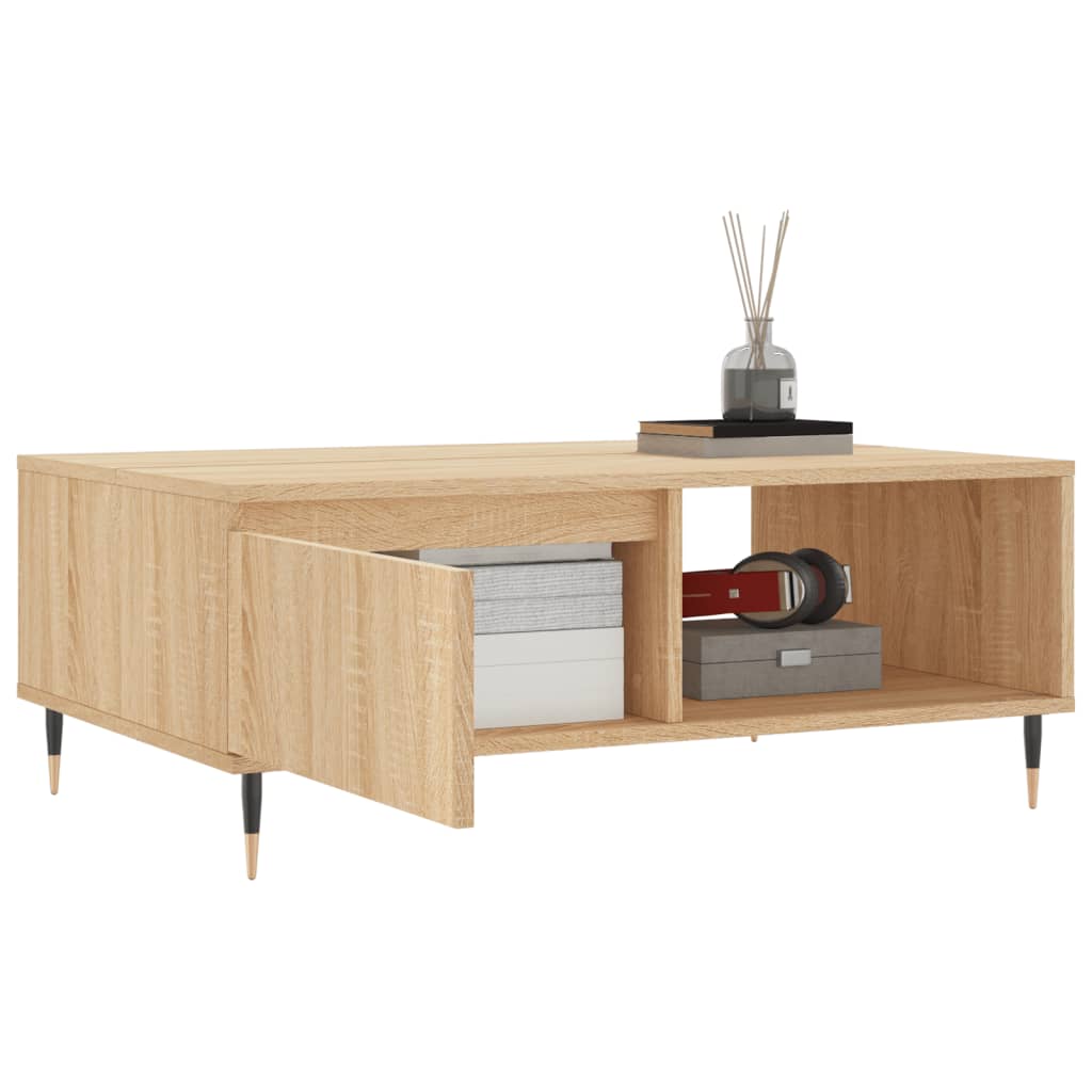 Salontafel 90x60x35 cm bewerkt hout sonoma eikenkleurig