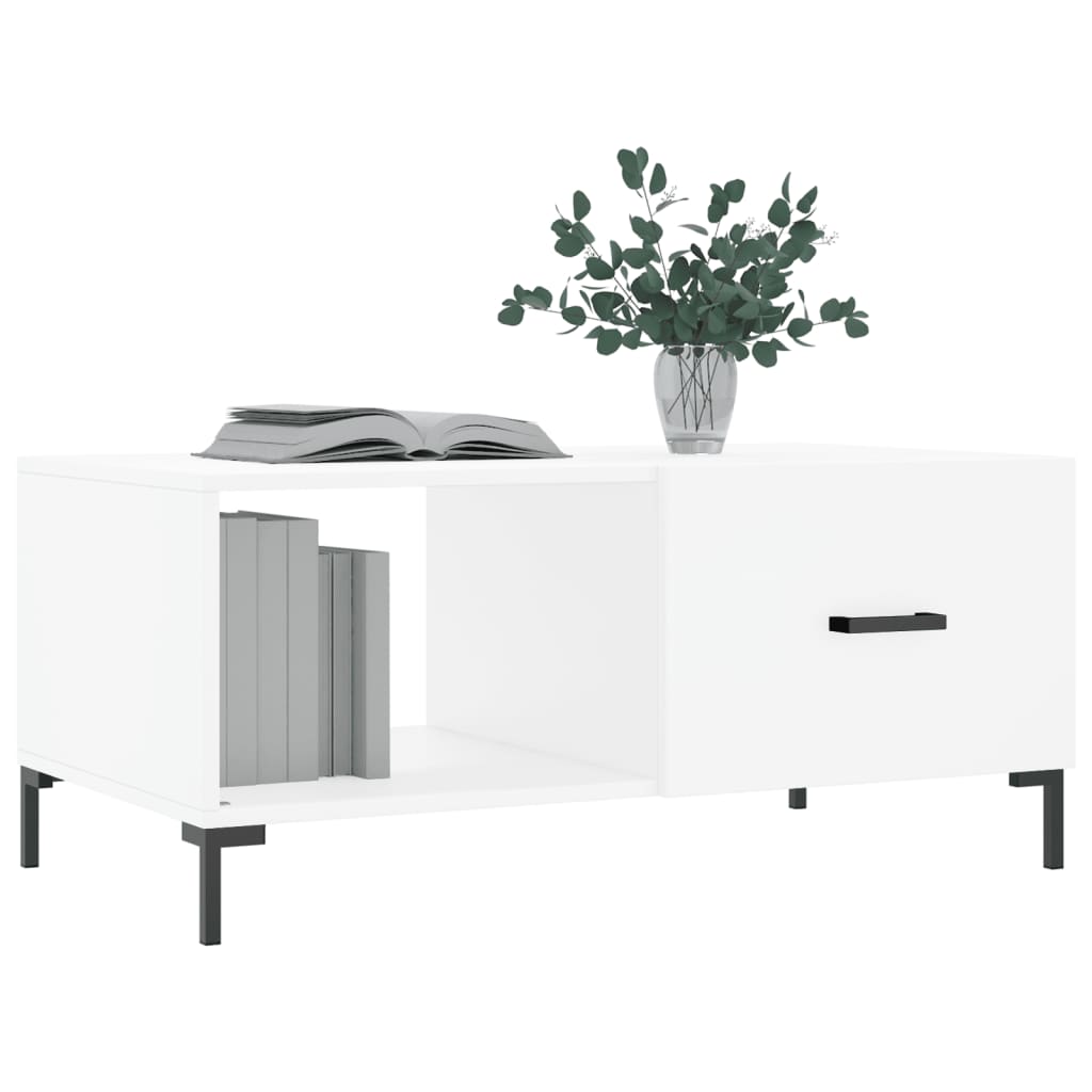 Salontafel 90x50x40 cm bewerkt hout wit