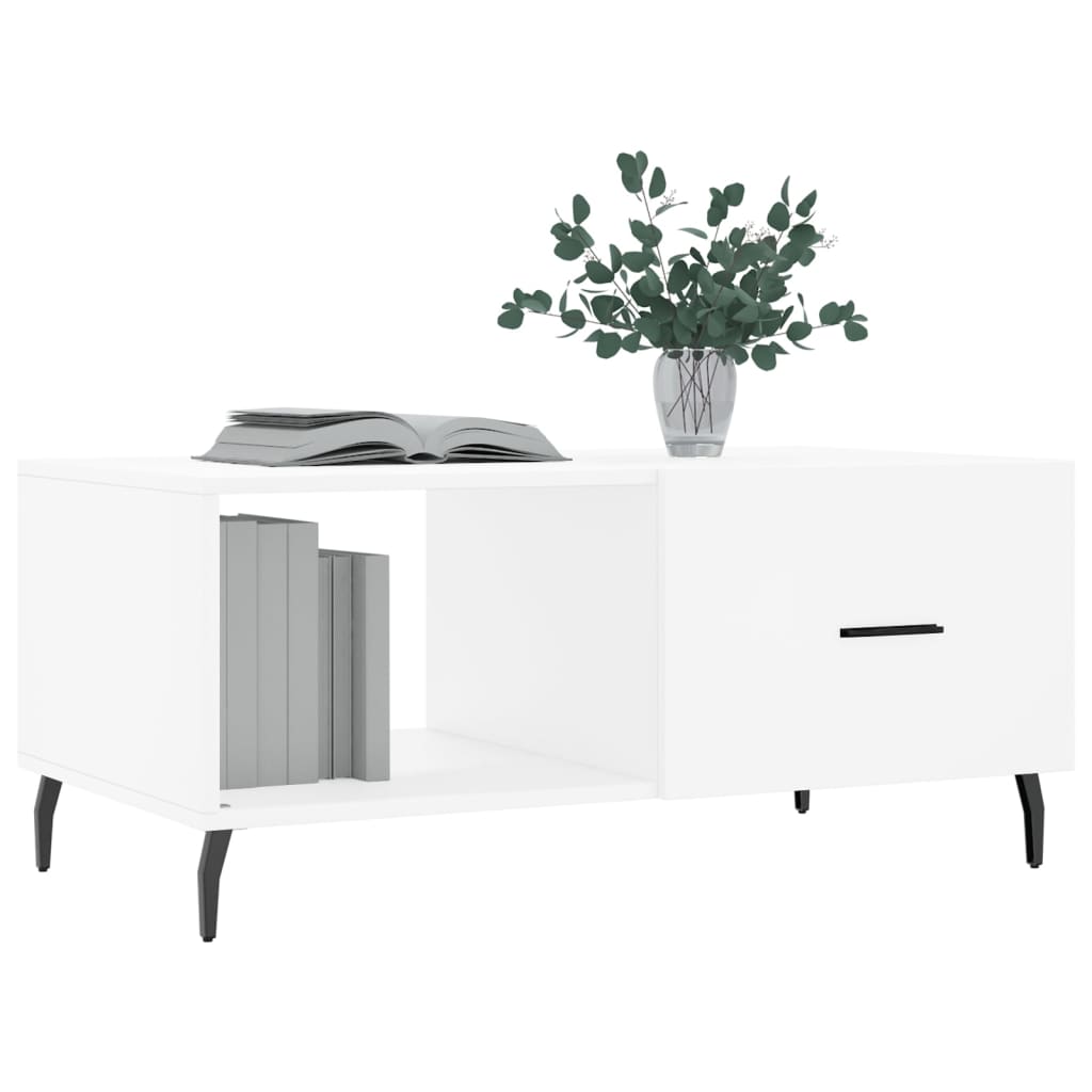 Salontafel 90x50x40 cm bewerkt hout wit
