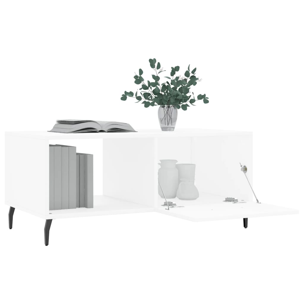 Salontafel 90x50x40 cm bewerkt hout wit