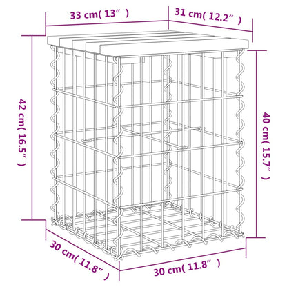 Tuinbank Schanskorfontwerp Massief Grenenhout 33 x 31 x 42 cm Natuurlijk grenenhout