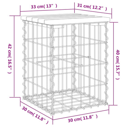 Tuinbank Schanskorfontwerp Geïmpregneerd Grenenhout 33 x 31 x 42 cm Donkerbruin