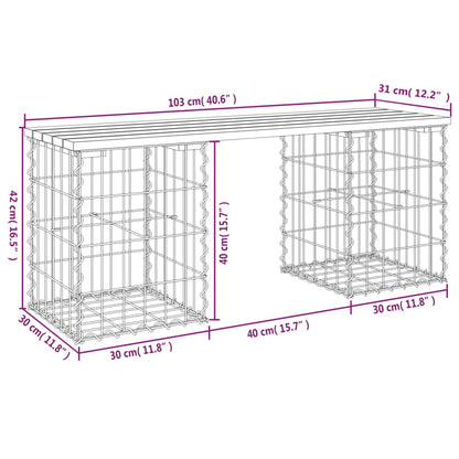 Tuinbank Schanskorfontwerp Massief Douglashout 103 x 31 x 42 cm Natuurlijk douglashout