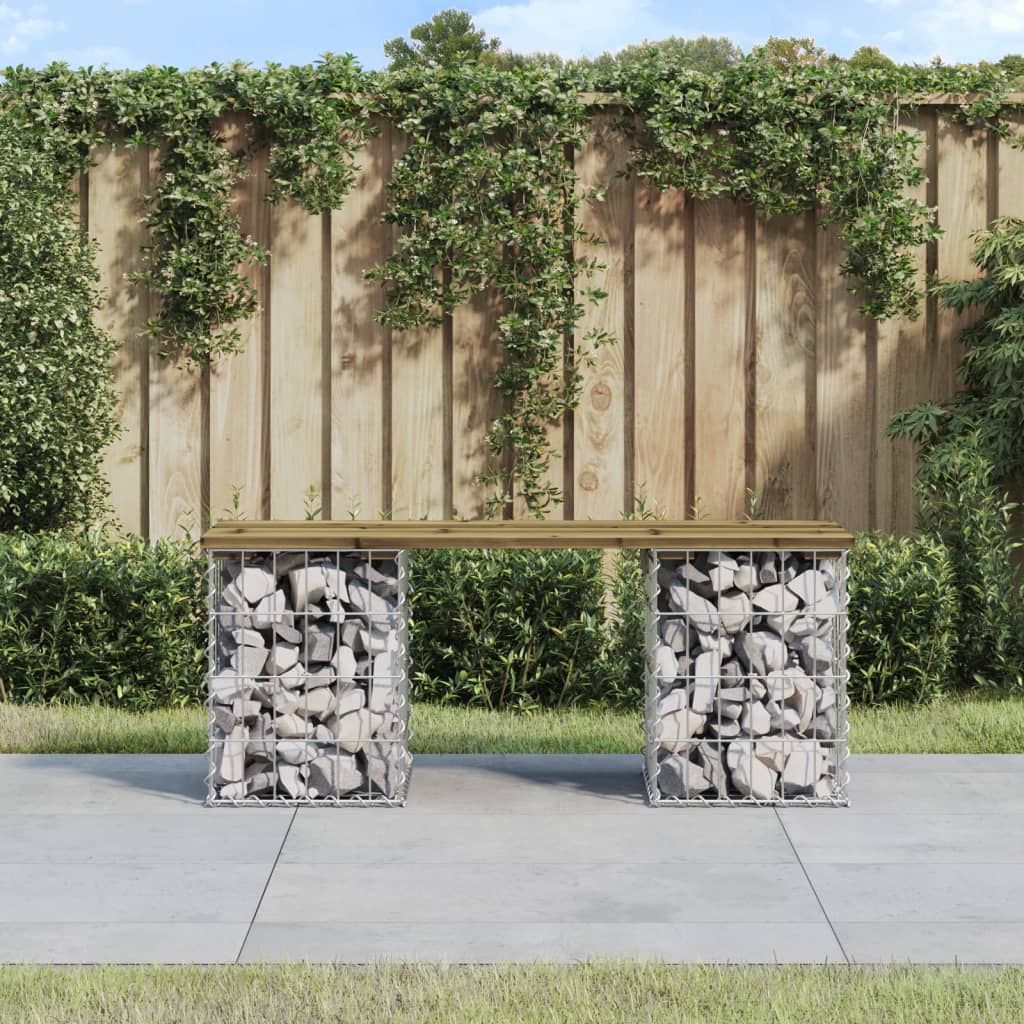 Tuinbank Schanskorfontwerp Geïmpregneerd Hout 103 x 31 x 42 cm Donkerbruin