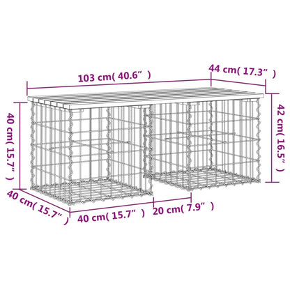 Tuinbank Schanskorfontwerp 103X44X42 Cm Massief Grenenhout 44 x 103 x 42 cm Natuurlijk grenenhout