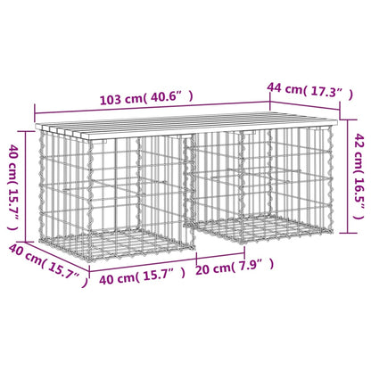 Tuinbank Schanskorfontwerp 103X44X42 Cm Massief Douglashout 44 x 103 x 42 cm Natuurlijk douglashout