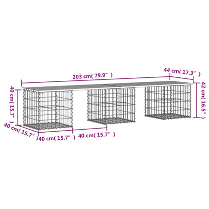 Tuinbank Schanskorfontwerp Geïmpregneerd Hout 203 x 44 x 42 cm Donkerbruin
