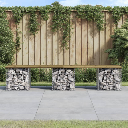 Tuinbank Schanskorfontwerp Geïmpregneerd Hout 203 x 44 x 42 cm Donkerbruin