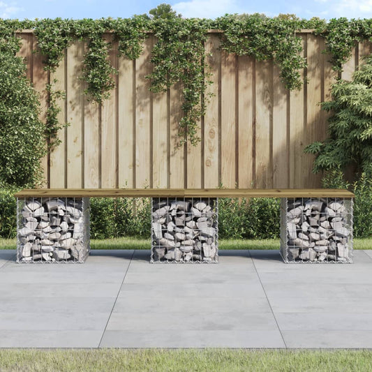 Tuinbank Schanskorfontwerp Geïmpregneerd Hout 203 x 44 x 42 cm Donkerbruin