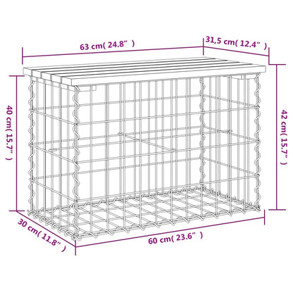 Tuinbank Schanskorfontwerp Massief Grenenhout 63 x 31,5 x 42 cm Natuurlijk grenenhout