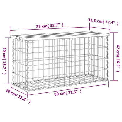 Tuinbank Schanskorfontwerp Massief Douglashout 83 x 31,5 x 42 cm Natuurlijk douglashout