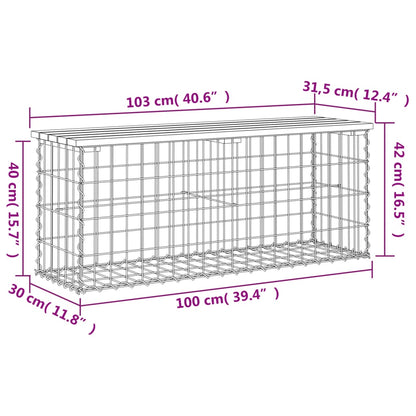Tuinbank Schanskorfontwerp Massief Grenenhout 103 x 31,5 x 42 cm Natuurlijk grenenhout