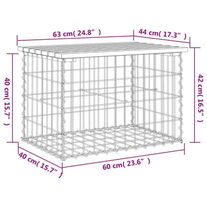 Tuinbank Schanskorfontwerp Geïmpregneerd Grenenhout 63 x 44 x 42 cm Donkerbruin