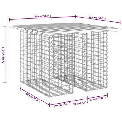 Tuinbank Schanskorfontwerp Massief Grenenhout 100 x 102 x 72 cm Natuurlijk grenenhout
