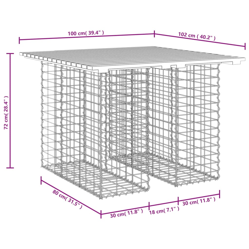 Tuinbank Schanskorfontwerp Geïmpregneerd Hout 100 x 102 x 72 cm Donkerbruin