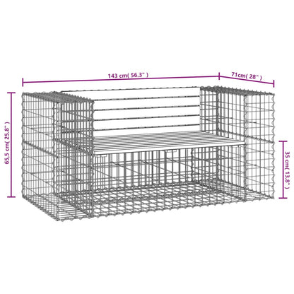 Tuinbank Schanskorfontwerp 143X71X65,5 Cm Geïmpregneerd Hout 143 x 71 x 65.5 cm Donkerbruin