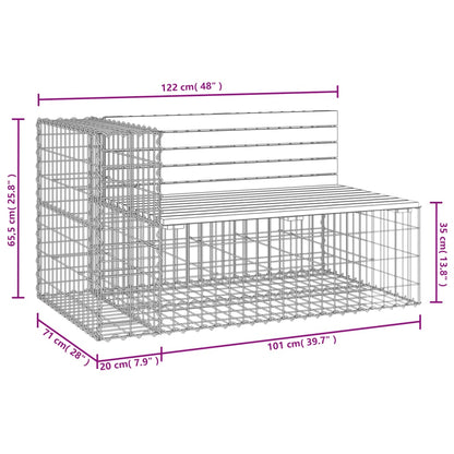 Tuinbank Schanskorfontwerp 122X71X65,5 Cm Massief Douglashout 122 x 71 x 65.5 cm Natuurlijk douglashout