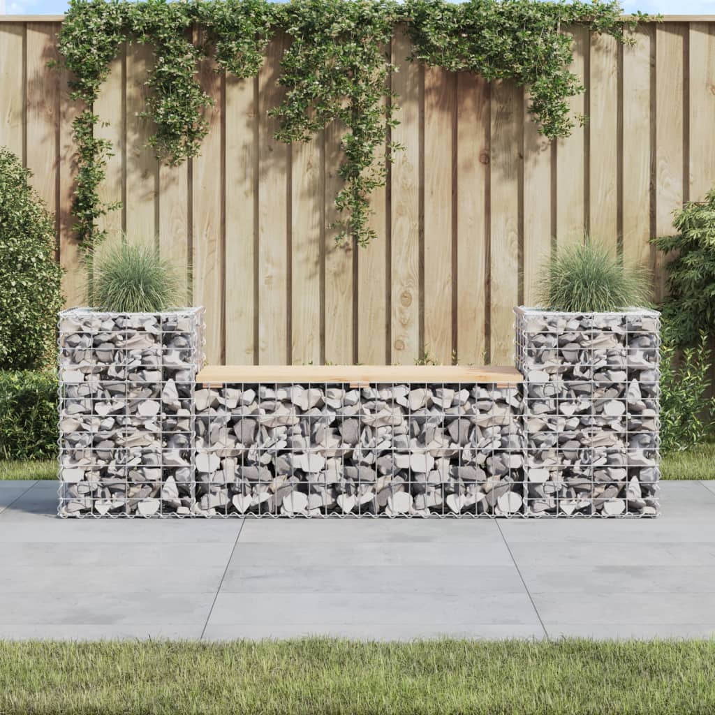 Tuinbank Schanskorfontwerp 183X41X60,5 Cm Massief Grenenhout Natuurlijk grenenhout