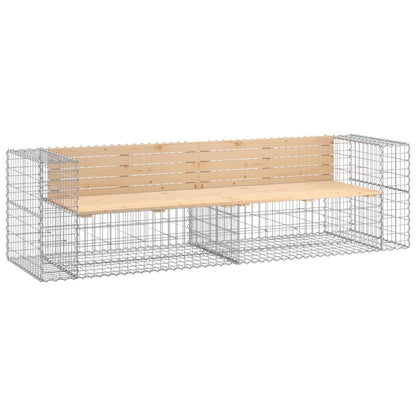 Tuinbank Schanskorfontwerp 244X71X65,5 Cm Massief Grenenhout Natuurlijk grenenhout