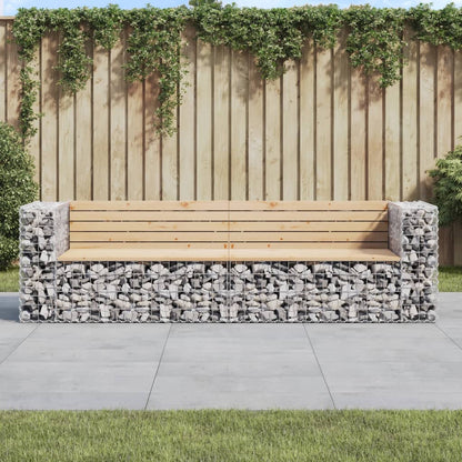 Tuinbank Schanskorfontwerp 244X71X65,5 Cm Massief Grenenhout Natuurlijk grenenhout