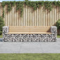 Tuinbank Schanskorfontwerp 244X71X65,5 Cm Massief Grenenhout Natuurlijk grenenhout