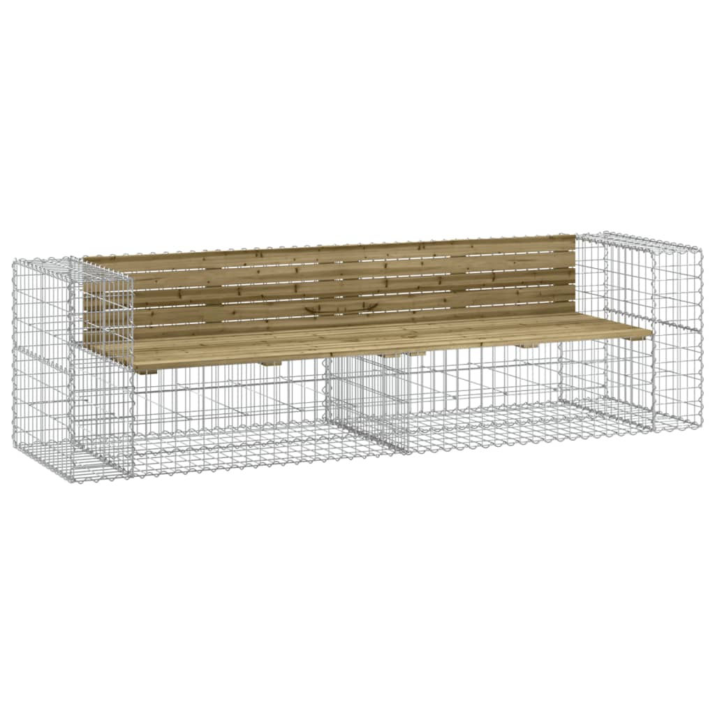 Tuinbank Schanskorfontwerp 244X71X65,5 Cm Geïmpregneerd Hout Donkerbruin