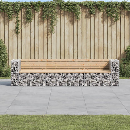 Tuinbank Schanskorfontwerp 287X71X65,5 Cm Massief Grenenhout Natuurlijk grenenhout