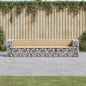 Tuinbank Schanskorfontwerp 287X71X65,5 Cm Massief Grenenhout Natuurlijk grenenhout
