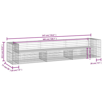 Tuinbank Schanskorfontwerp 347X71X65,5 Cm Geïmpregneerd Hout Donkerbruin