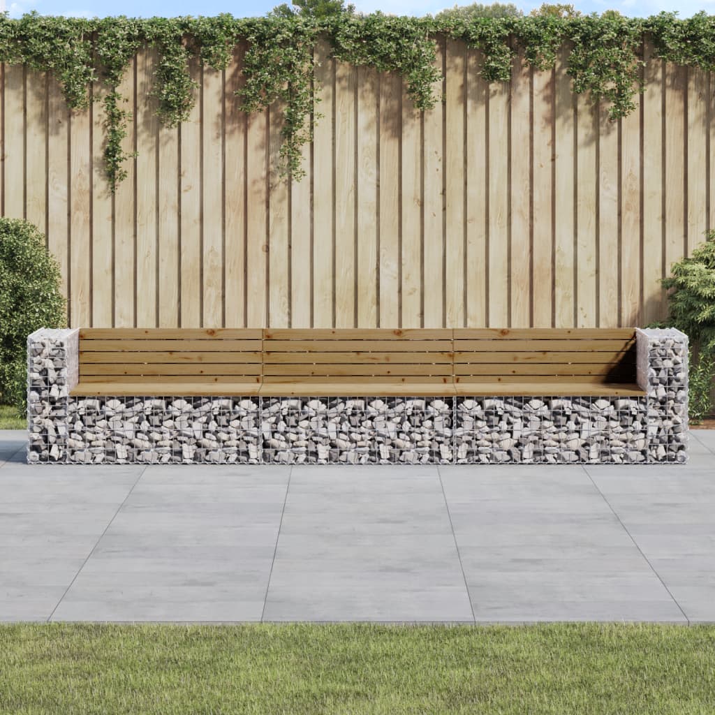 Tuinbank Schanskorfontwerp 347X71X65,5 Cm Geïmpregneerd Hout Donkerbruin