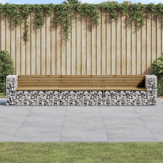 Tuinbank Schanskorfontwerp 347X71X65,5 Cm Geïmpregneerd Hout Donkerbruin