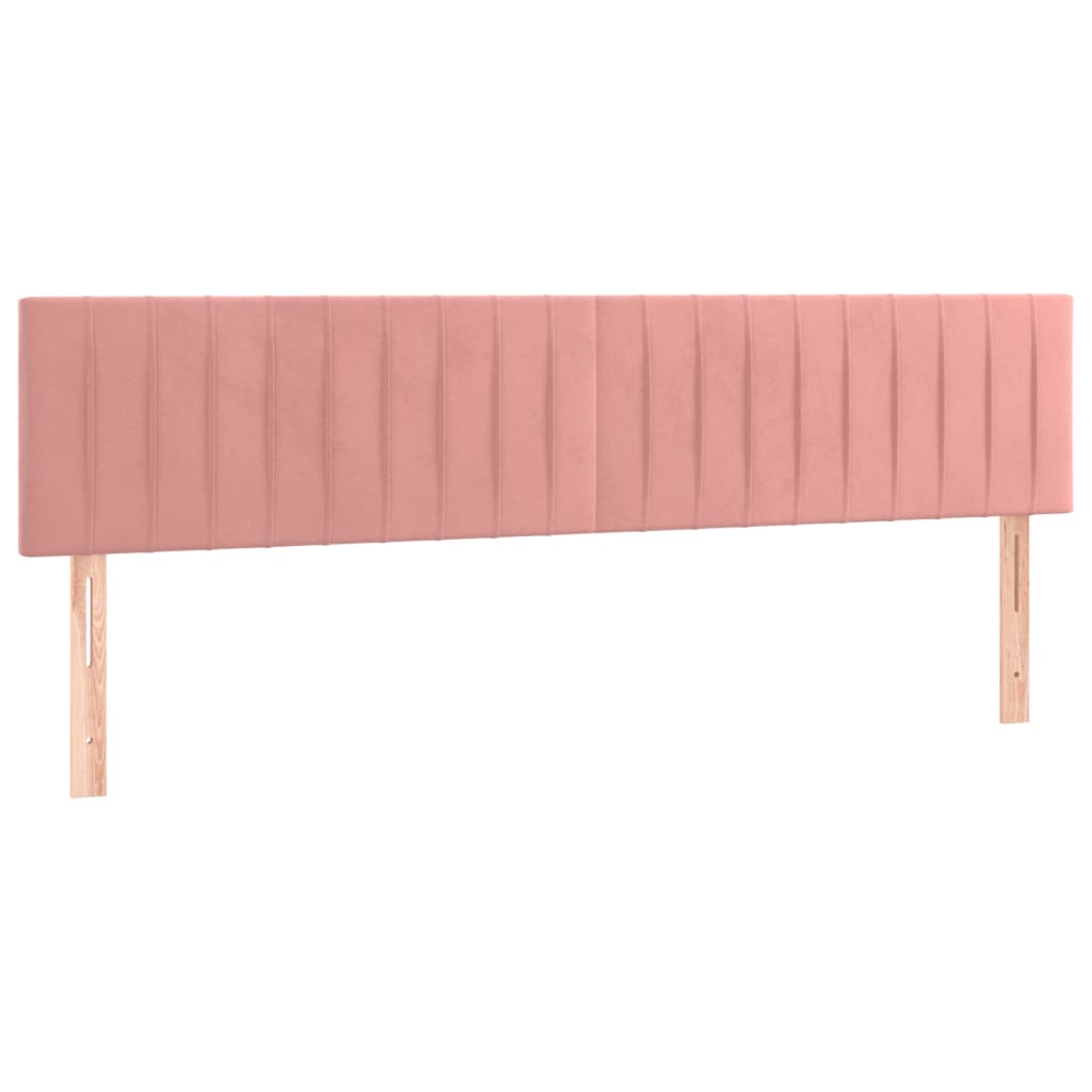 Boxspring met matras fluweel roze 160x200 cm