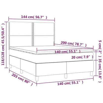 Boxspring met matras fluweel donkergrijs 140x200 cm