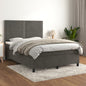Boxspring met matras fluweel donkergrijs 140x200 cm