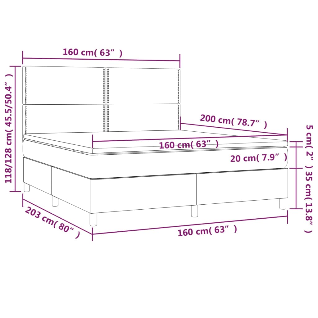 Boxspring met matras fluweel donkergroen 160x200 cm