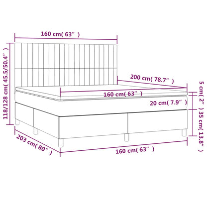 Boxspring met matras fluweel roze 160x200 cm