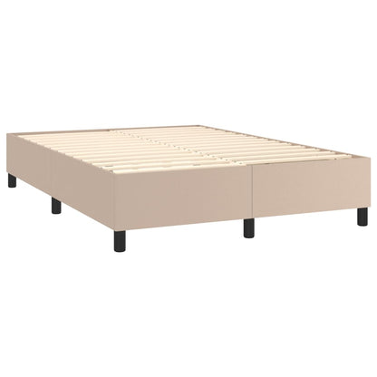 Boxspring met matras kunstleer cappuccinokleurig 140x190 cm