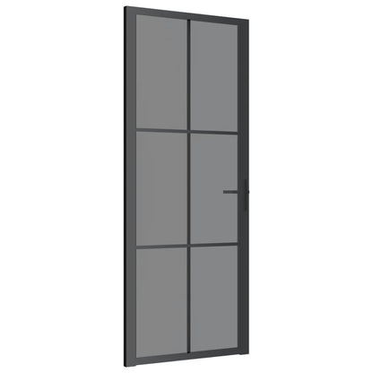 Binnendeur 83x201,5 cm ESG-glas en aluminium zwart