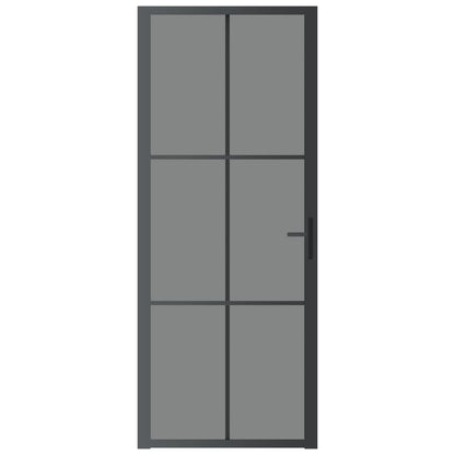 Binnendeur 83x201,5 cm ESG-glas en aluminium zwart